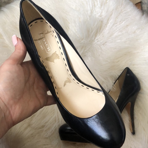 COACH Nappa Leather Buffy Black Heels - Picture 16 of 16